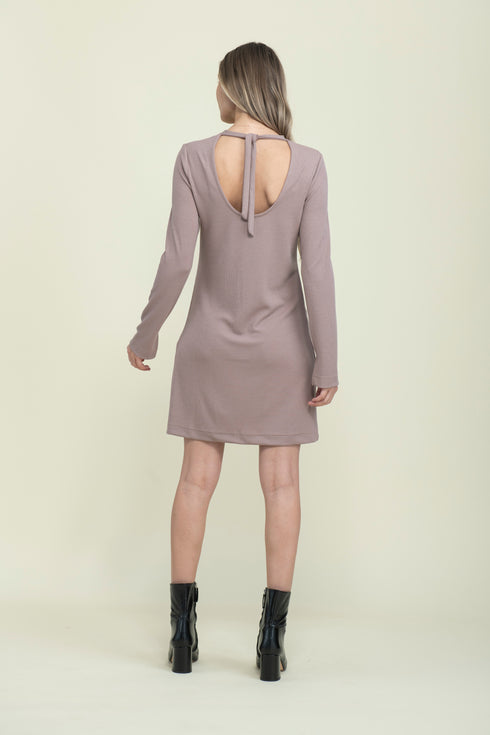 Katie-Reversible Tie Neck Dress